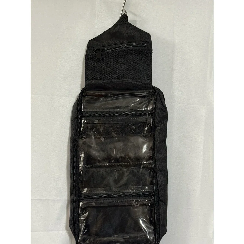 B&C Versatile Hanging Travel Organizer Bag Black Multi- Pockets